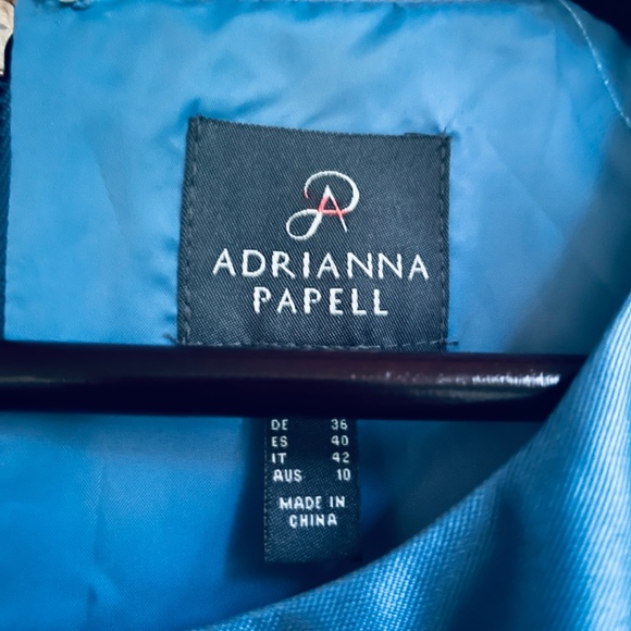 Adrianna Papell 6 Womens Mikado High Low Gown Blue Frost Special Occasion Dress - Picture 10 of 13